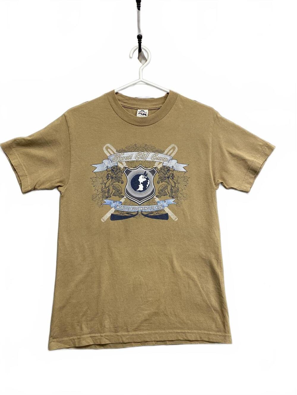 Vintage Y2K Forest Cliff Camp Staff T-Shirt Brown Alstyle Tag Great Shape Sz S
